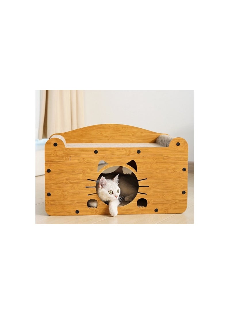Cat Scratch Board Cat Nest Integrated Wear Resistant Dust Vertical Double-Decker Sofa Four Seasons Corrugated Paper Cat House - Image 1