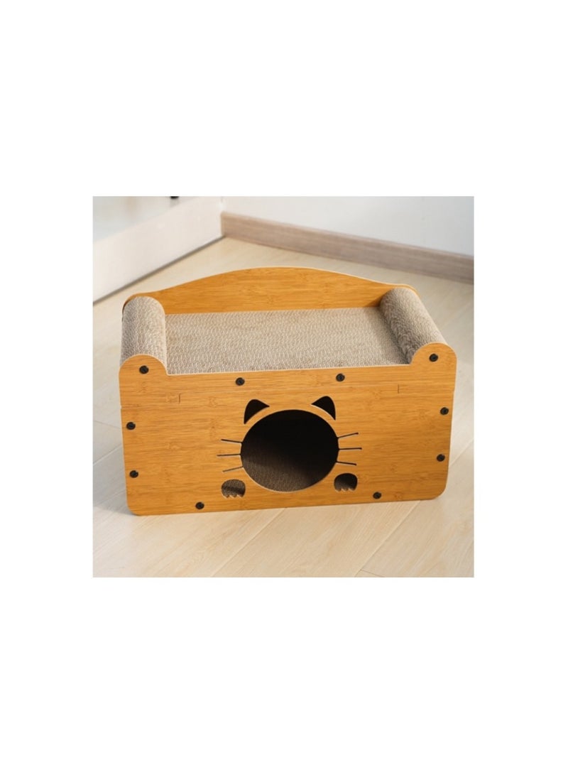 Cat Scratch Board Cat Nest Integrated Wear Resistant Dust Vertical Double-Decker Sofa Four Seasons Corrugated Paper Cat House - Image 5