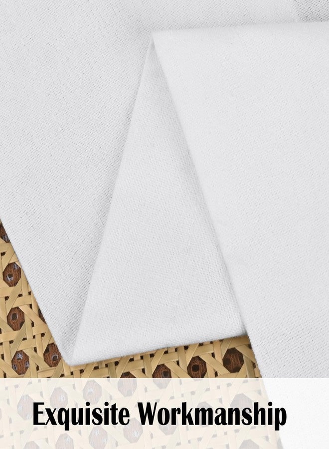 FRAMICS Farmhouse Valance Curtains, Boho Cotton Linen Kitchen Valance, White Rustic Button Window Valances for Kitchen Bathroom Bedroom, Country Rod Pocket Valances for Windows, White, 52 x 18 Inch - Image 5