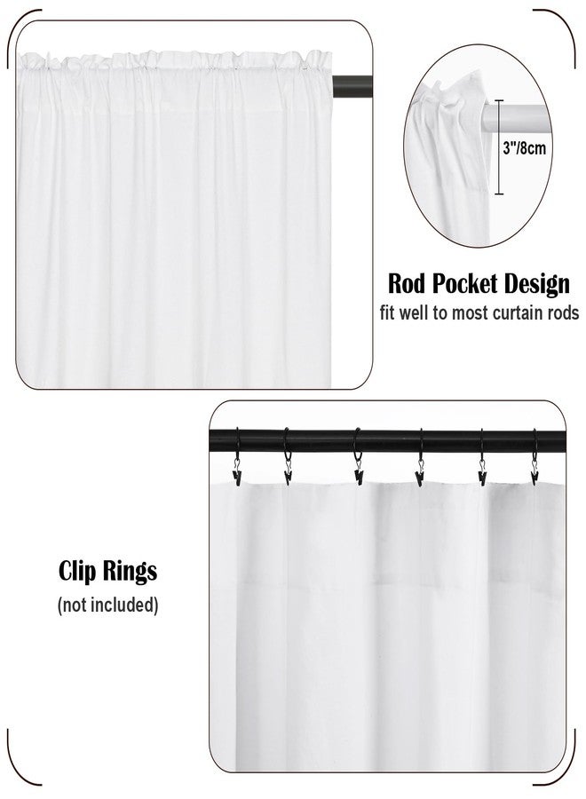FRAMICS Farmhouse Valance Curtains, Boho Cotton Linen Kitchen Valance, White Rustic Button Window Valances for Kitchen Bathroom Bedroom, Country Rod Pocket Valances for Windows, White, 52 x 18 Inch - Image 4