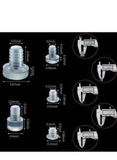 Excefore Glass Top Table Bumpers with Stem 5 SIze Silicone Anti Collision Granules Recessed Solid Hole Plug Soft Clear Reduce Noise Anti Slip Pads Non Adhesive for Table Furniture Cabinet 150 Pieces  - Image 2