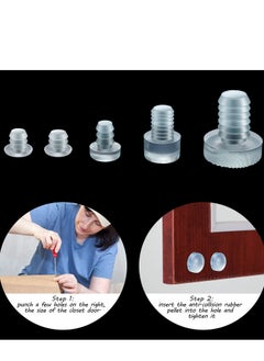Excefore Glass Top Table Bumpers with Stem 5 SIze Silicone Anti Collision Granules Recessed Solid Hole Plug Soft Clear Reduce Noise Anti Slip Pads Non Adhesive for Table Furniture Cabinet 150 Pieces  - Image 3