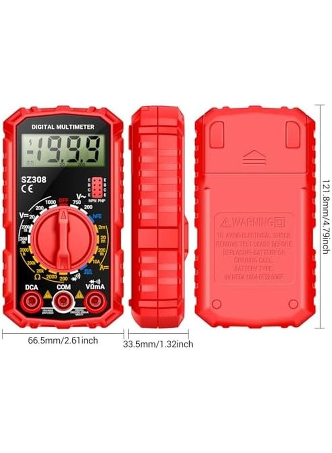 مقياس رقمي متعدد 4000 عدّاد، جهاز اختبار الجهد المتردد والمستمر بكشف الجهد غير الملامس، مقياس محمول للأوم والفولت والأمبير - Image 4