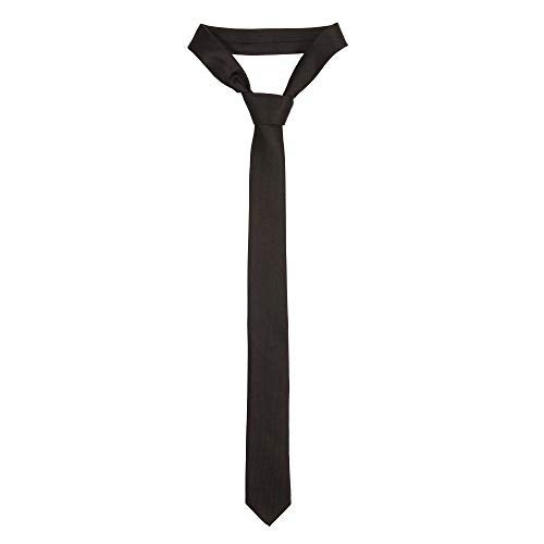 JMP Solid Tie Cotton Silk Tie For Men (Black, Free Size) - Image 2