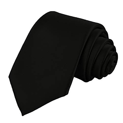 JMP Solid Tie Cotton Silk Tie For Men (Black, Free Size) - Image 4