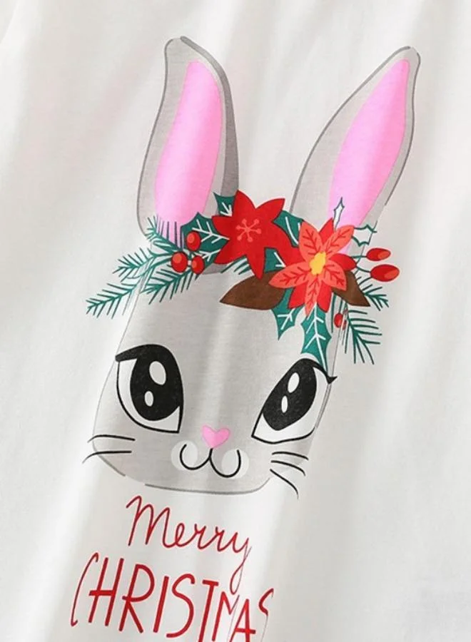 YUNIQEE White Printed Long Sleeve Crew Neck T-Shirt