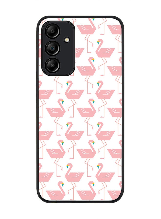Stylizedd Rugged Black edge case for Samsung Galaxy A15 / A15 5G, Slim fit Soft Case Flexible Anti Drop TPU Gel Thin Cover- Feminine Flamingos - Image 1