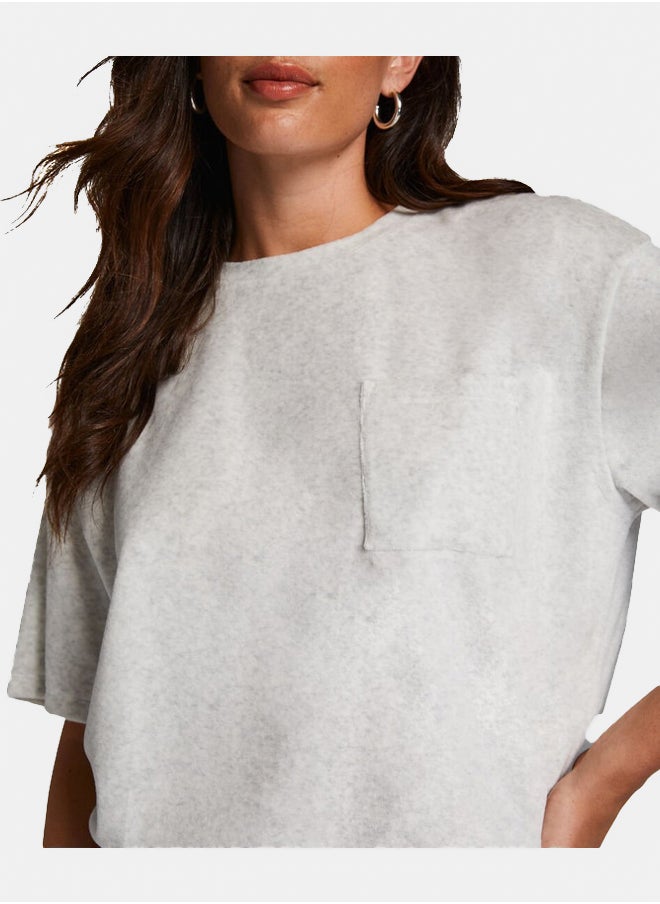 hunkemoller - Short-sleeve velours top - Image 1