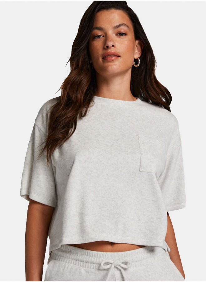 hunkemoller - Short-sleeve velours top - Image 1