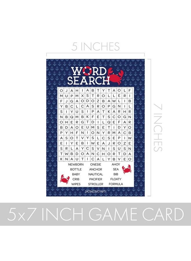 DISTINCTIVS Ahoy It'S A Boy Baby Shower Nautical Themed Party Game Word Search Game 20 Player Cards  - Image 5
