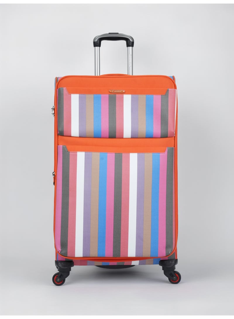 President Premium 4-Piece Luggage Set - Striped Design (Size: 20", 24", 28" & 14" Vanity Case) Model-1895, ORANGE - Image 5