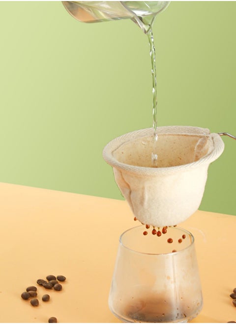 Reusable Coffee Filter Bag Pour-ver Coffee Milk Tea Fabric Removable Easy Clean Strainer