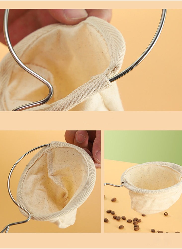 Generic - Reusable Coffee Filter Bag Pour-ver Coffee Milk Tea Fabric Removable Easy Clean Strainer - Image 1