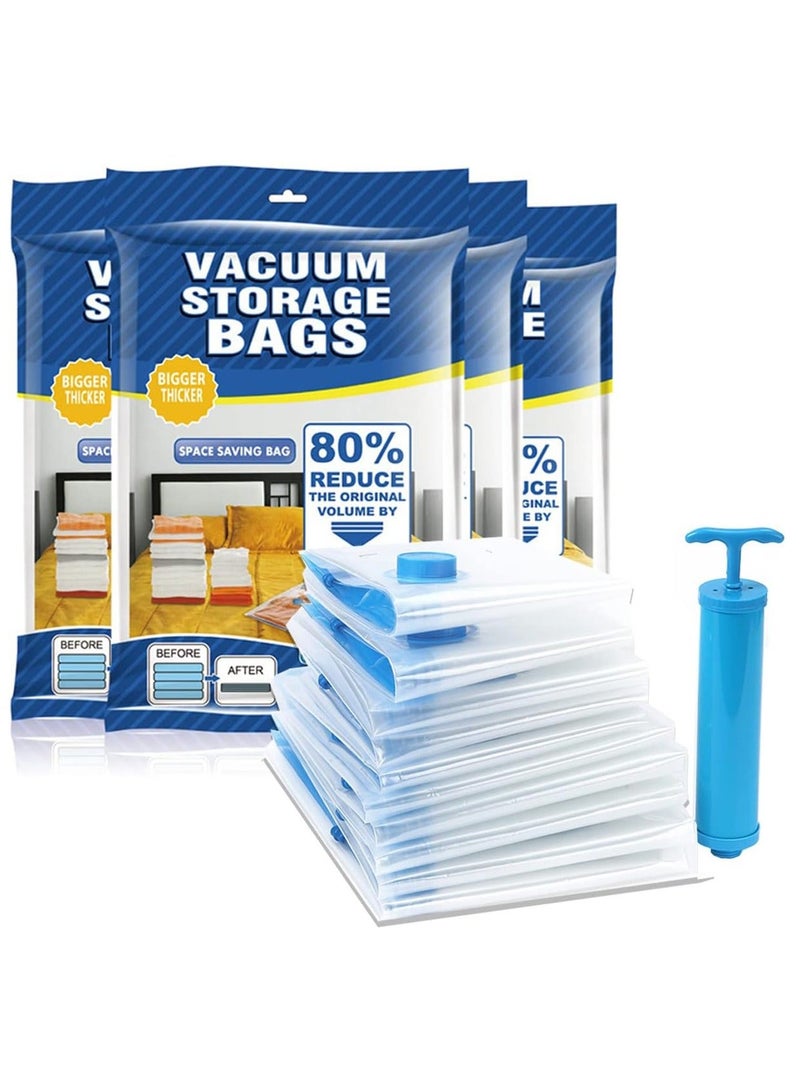 HOMESTAR Vacuum Storage Bags Pack of 11 Reusable 80% More Space Savers Sealer Compression with Hand-Pump for Travel|Home Clothes, Comforters, Pillows, Curtains, Blankets - Image 1