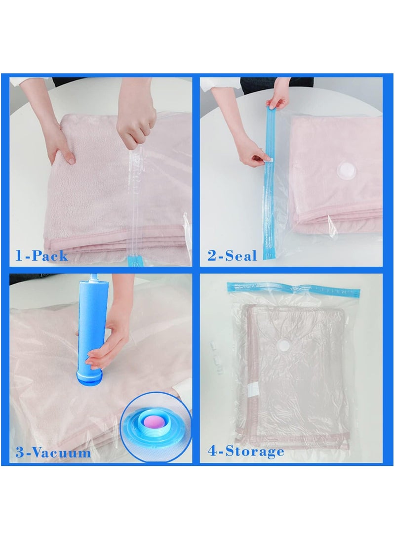 HOMESTAR Vacuum Storage Bags Pack of 11 Reusable 80% More Space Savers Sealer Compression with Hand-Pump for Travel|Home Clothes, Comforters, Pillows, Curtains, Blankets - Image 5