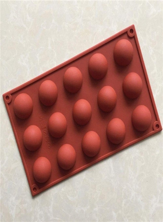 Baking Set 15 Holes Silicone Mold for Chocolate Cake Jelly Pudding Handmade Soap Round Shape Half Sphere Mold Non Stick Cupcake Baking Pan - Image 3