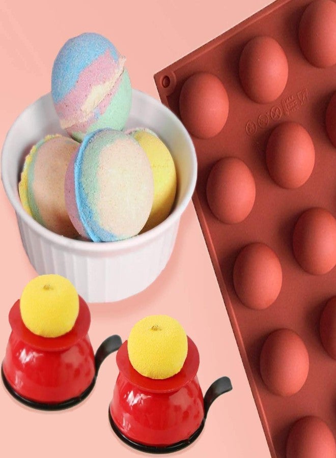 Baking Set 15 Holes Silicone Mold for Chocolate Cake Jelly Pudding Handmade Soap Round Shape Half Sphere Mold Non Stick Cupcake Baking Pan - Image 2