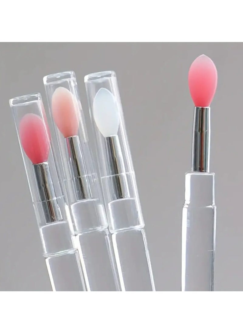 BOLREUS 3 Pcs Silicone Lip Makeup Cosmetic Brush With Dustproof Cap, Lipstick Stick Applicator, Suitable For Lip Gloss, Lip Mask. Eye Shadow, Lip Cream, Makeup Tools  - Image 2