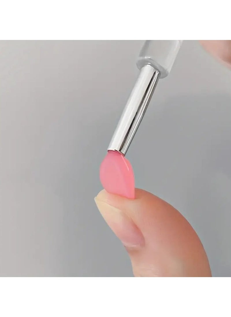 BOLREUS 3 Pcs Silicone Lip Makeup Cosmetic Brush With Dustproof Cap, Lipstick Stick Applicator, Suitable For Lip Gloss, Lip Mask. Eye Shadow, Lip Cream, Makeup Tools  - Image 3