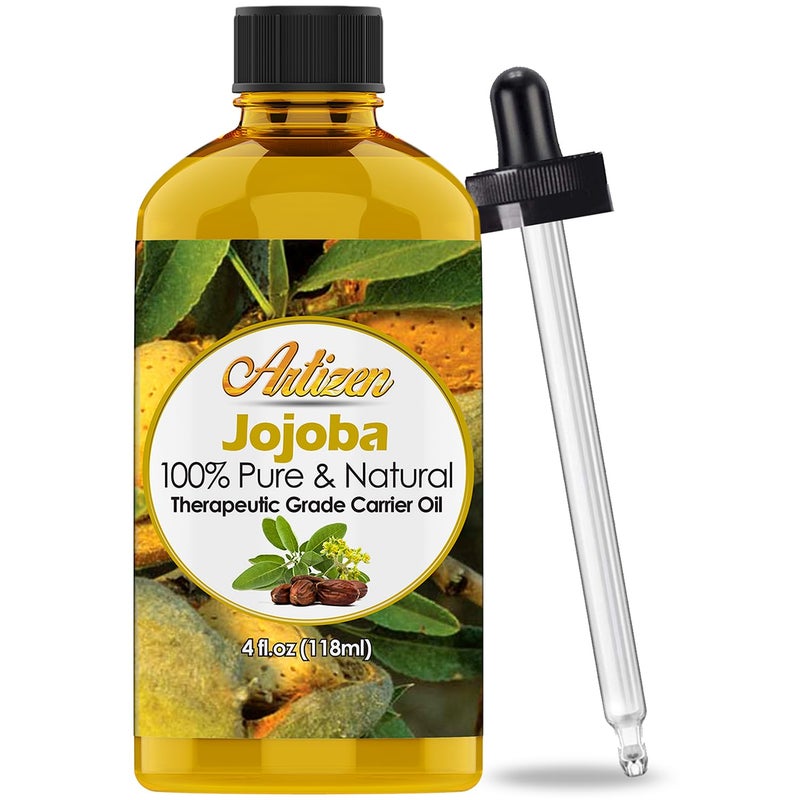 Artizen 100% Pure Jojoba Oil (Huge 4OZ Bottle) All-Natural Jojoba Oil - Cold Pressed - Perfect Moisturizer for Hair, Skin, Face, and Hair - Image 1