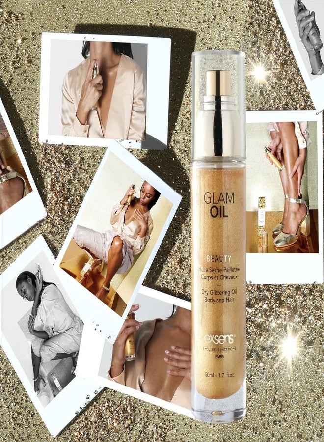 EXSENS Glam Oil, Gold Shimmer Body Luminizer, Hydrate Skin for an Illuminous Glow, Non-Sticky, Eco-Friendly, Vegan, and Cruelty-Free, 50ml (1.7 fl oz) 1 Count - Image 5