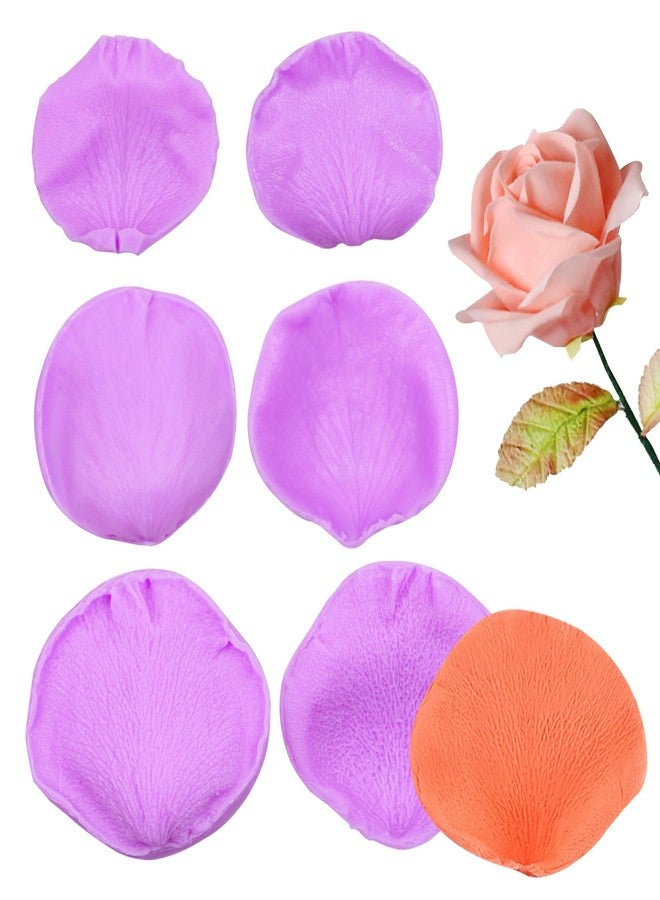 acvcatto 6 Pcs Rose Petal Silicone Molds Flower Theme Chocolate Baking Molds for Valentine's Day Birthday Cake Decoration Cupcake Topper Fondant Candy Sugar Craft Clay Resin - Image 1