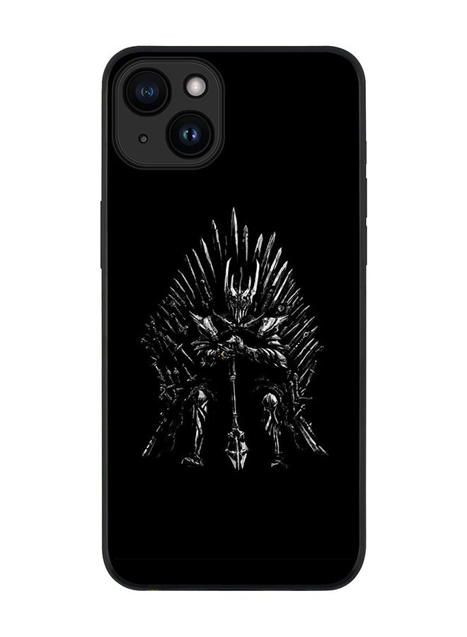 Stylizedd Cover for iPhone 15 Case Rugged Black Slim fit Soft Flexible Anti Drop TPU Gel Thin Protective Phone Cases - GOT One Throne - Image 1