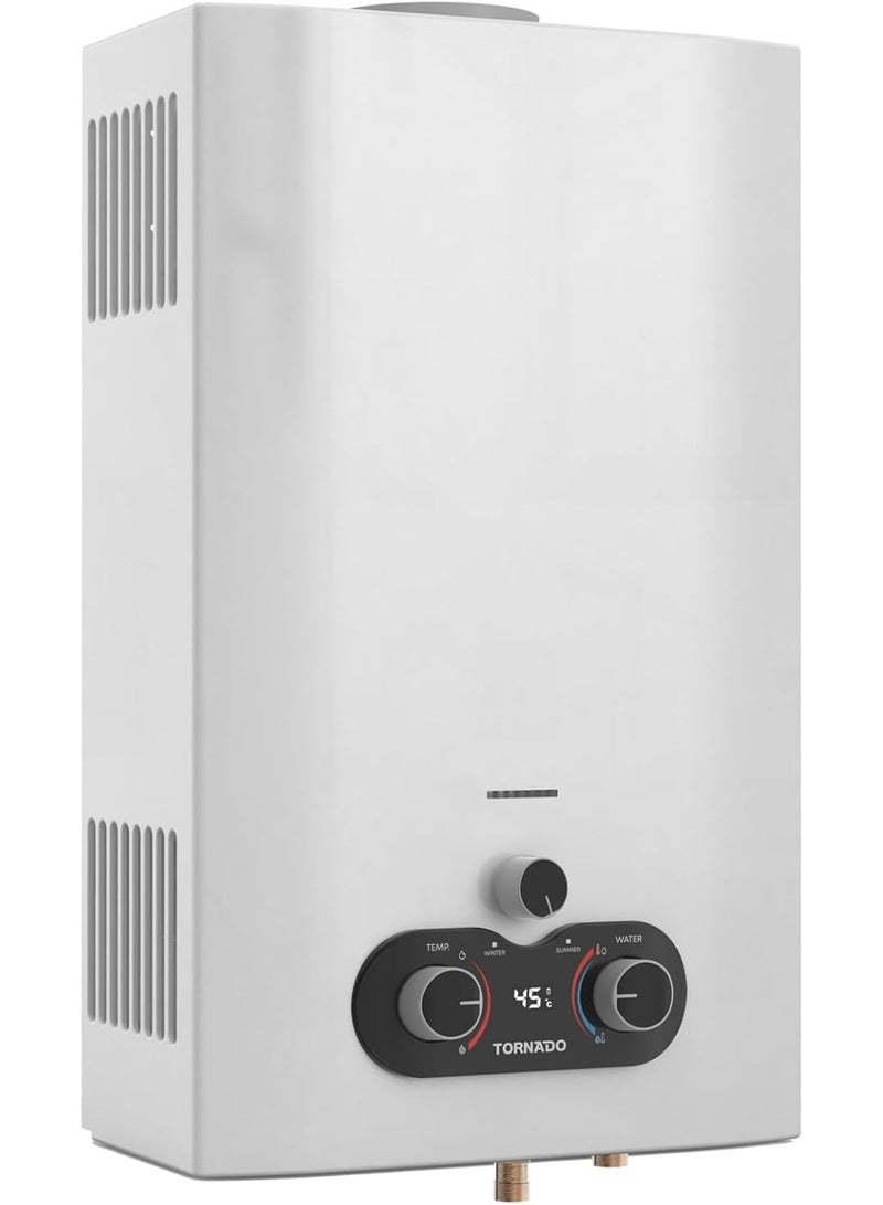 تورنيدو سخان مياه غاز طبيعي 10 لتر - بدون مدخنة - أبيض (GH-MP10SN-W) - Image 4