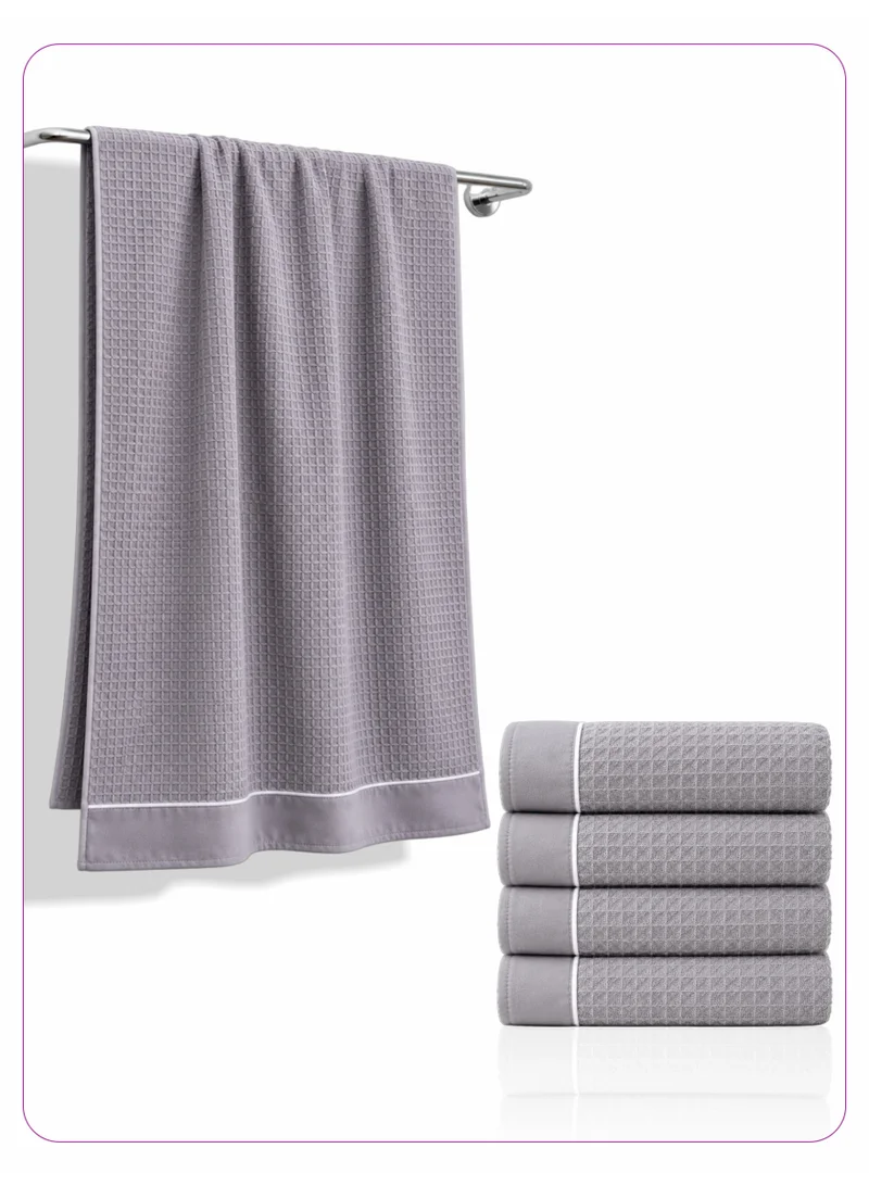 Donetella Bath Towel (4 Piece, 70x140 cm) – Microfiber 310 GSM Waffle Weave Ultra Soft Highly Absorbent Quick Dry Bathroom Towel for Home, Gym, Spa & Travel