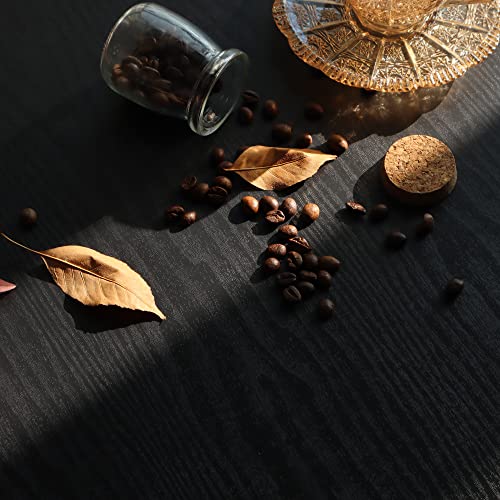 Fiula Black Wood Black Peel and Stick Wallpaper 197”×17.5” Self Adhesive Wallpaper Removable Stick and Peel Wallpapers Black Wood Grain Vinyl - Image 1