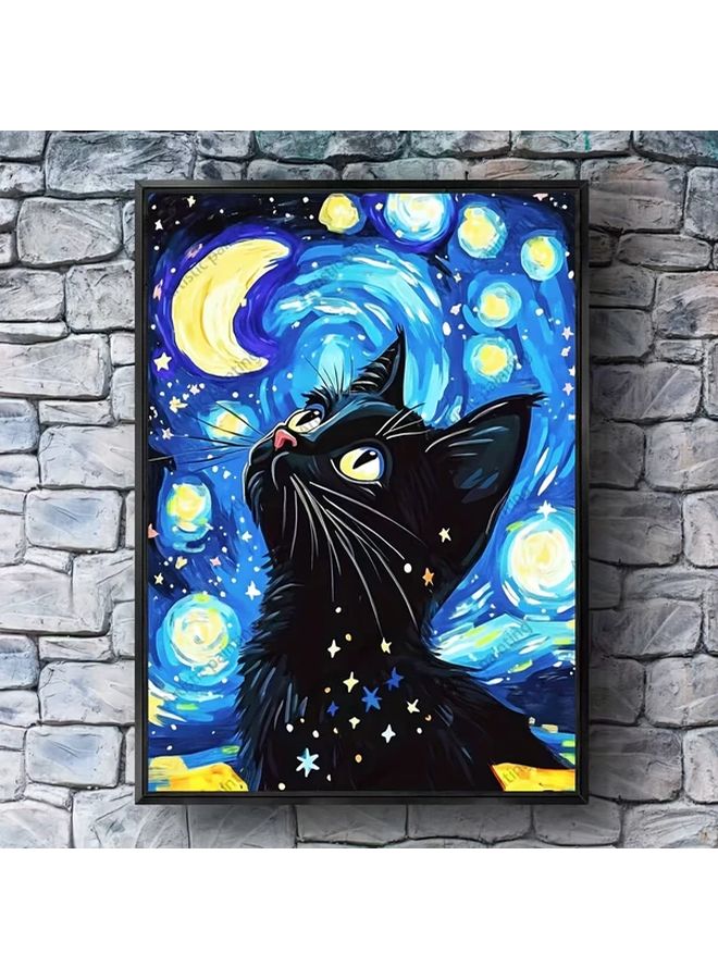2000 قطعة لغز فان جوخ ليلة النجوم قطة سوداء ديكور جدار فن للبالغين هدية للمنزل - Image 4