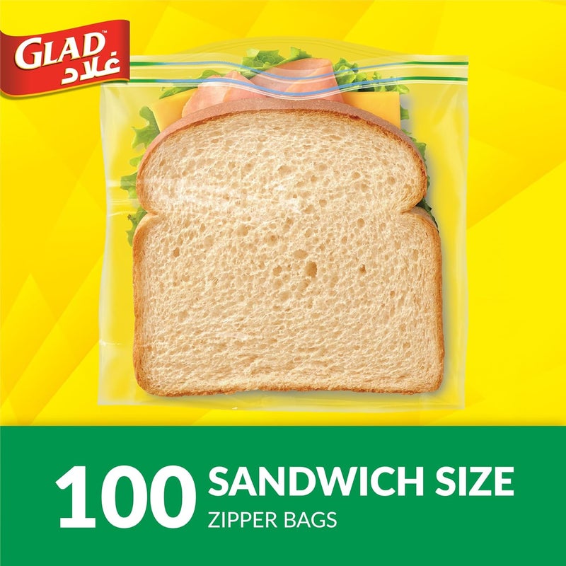 Glad Zipper Sandwich Bags - 100 Count - Image 2