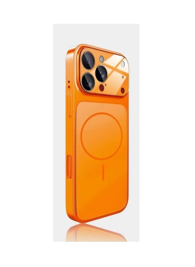 AG Glass Nano Matte Magnetic Case For iPhone 17 Pro Max Phone Case Ultra Slim Drom Protection, Military Grade Camera Protection Magsafe Compatible Cover, Orange | WIDGETS MATRIX - Image 1