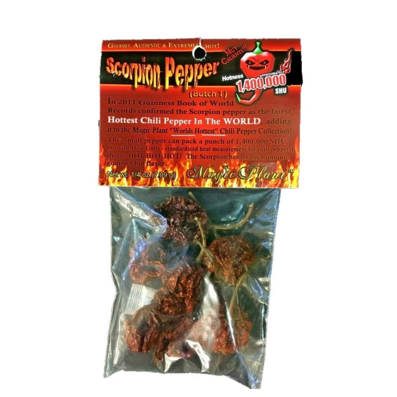 Magic Plant Dried Trinidad Moruga Scorpion Pepper Pods, 0.25 Ounce