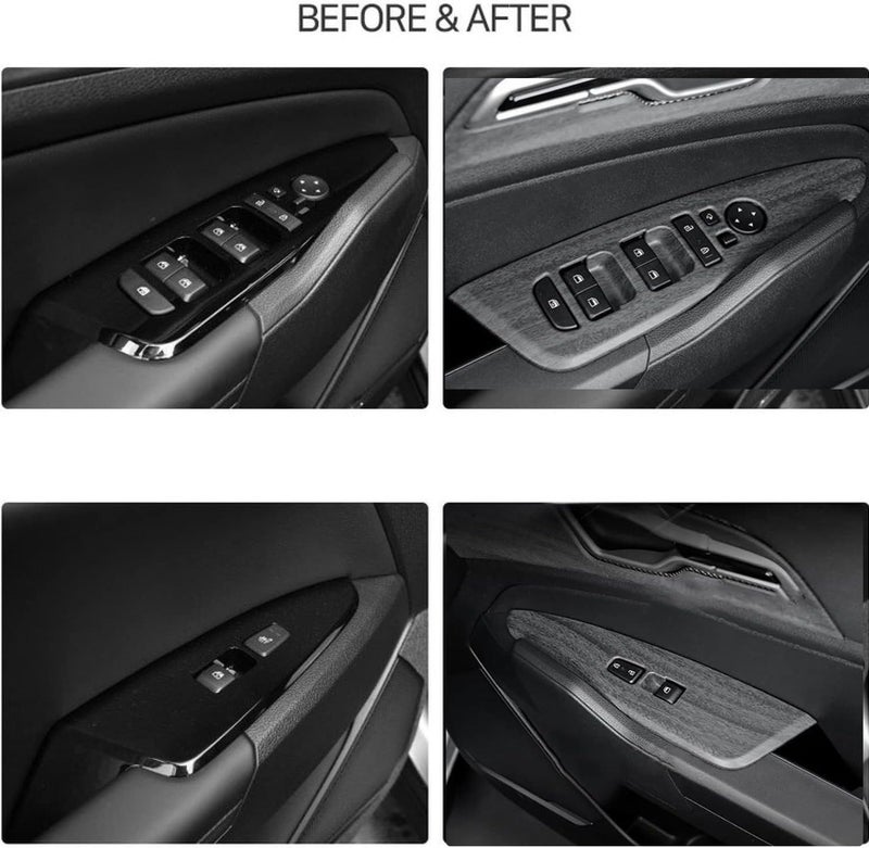Kadore for 2023 2024 2025 Kia Sportage Hybrid SUV Peach Wood Style Center Console Interior Side Door Windows Lift Control Panel Frame Cover Trim LHD 6-pc - Image 3