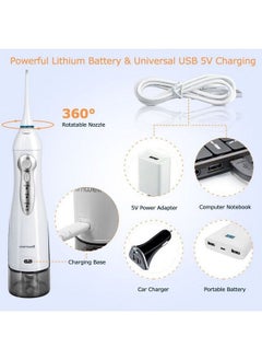 Mornwell Water Flosser Teeth Cleaner 330Ml 3 Modes Portable Dental Oral Irrigator Usb Rechargeable Electric Dental Flosser For Teeth Braces Bridges Care Home Travel  - Image 3