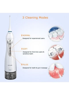 Mornwell Water Flosser Teeth Cleaner 330Ml 3 Modes Portable Dental Oral Irrigator Usb Rechargeable Electric Dental Flosser For Teeth Braces Bridges Care Home Travel  - Image 5