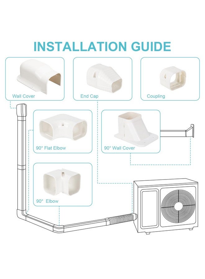 KLOLKUTTA Mini Split Line Set Cover, 3” 13.5 Ft Decorative PVC Line Set Cover Kits for Ductless Mini Air Conditioners and Heat Pumps with Flexible Duct  - Image 5
