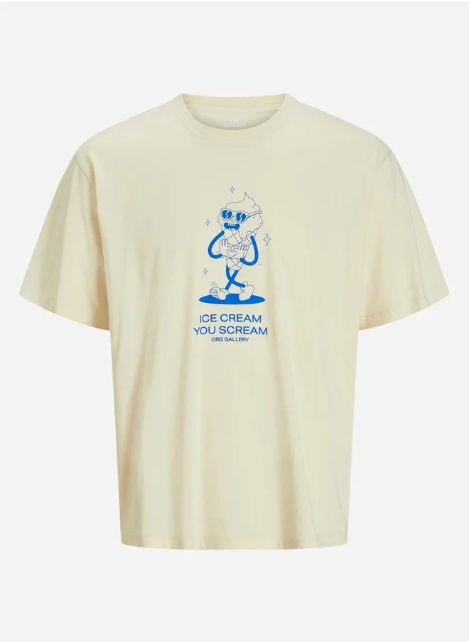 جاك اند جونز Graphic Print Crew Neck T-Shirt