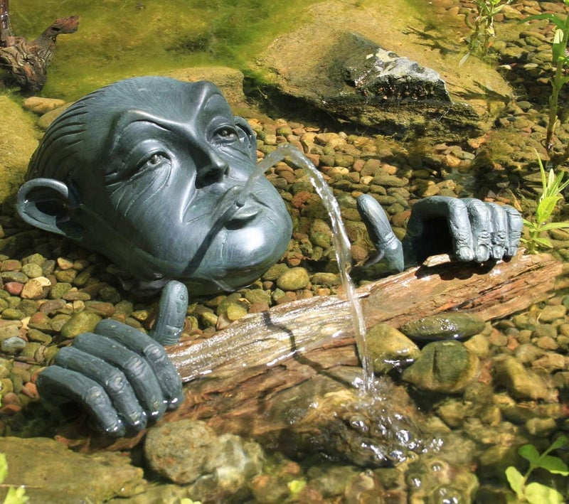 Aquascape Man in Barrel Spitter Fountain Head and Hands Whimsical Deocorative Pond Water Feature Accent 78315 - Image 4