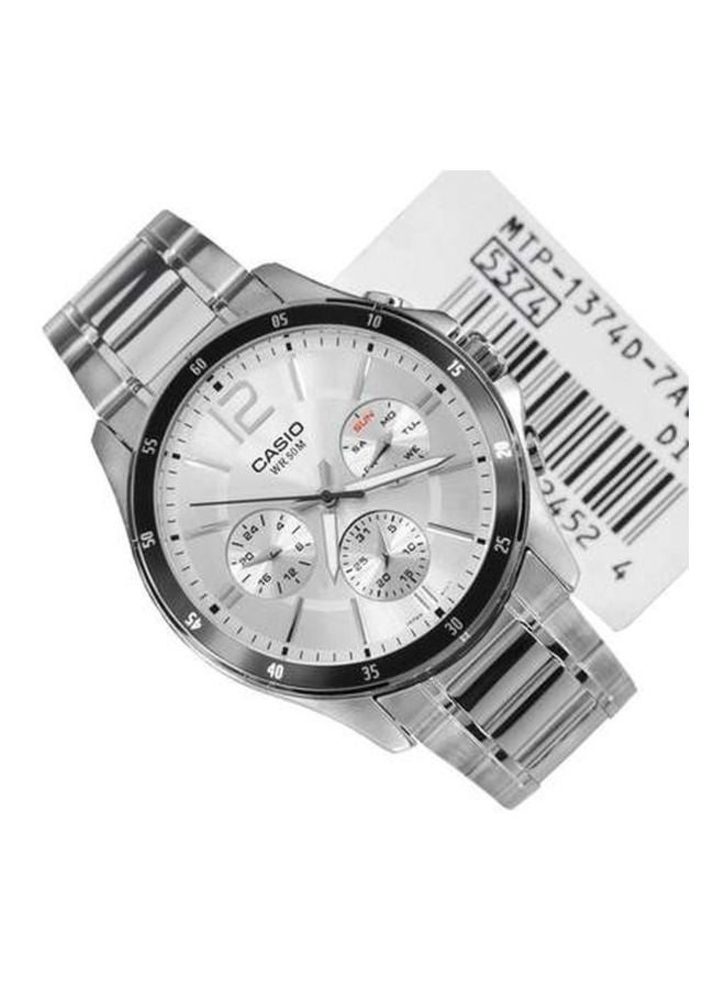 CASIO Men Stainless Steel Analog Watch MTP-1374D-7ADF - 44 mm - Silver - Image 5