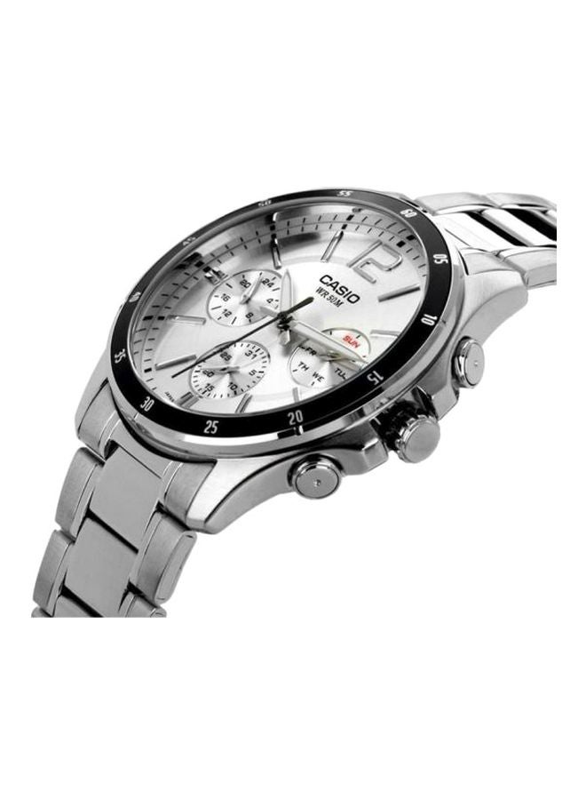 CASIO Men Stainless Steel Analog Watch MTP-1374D-7ADF - 44 mm - Silver - Image 3