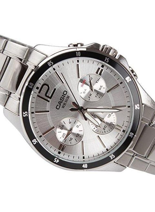 CASIO Men Stainless Steel Analog Watch MTP-1374D-7ADF - 44 mm - Silver - Image 4