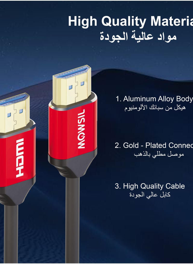 MOWSIL HDMI Cable 18Gbps High-Speed 4K @30Hz 1.4 Cable 25Mtr, HDMI to HDMI Video Wire Braided Compatible with Set-top-box, PS-3/4, TV, Projector, Display, Laptop  - Image 4