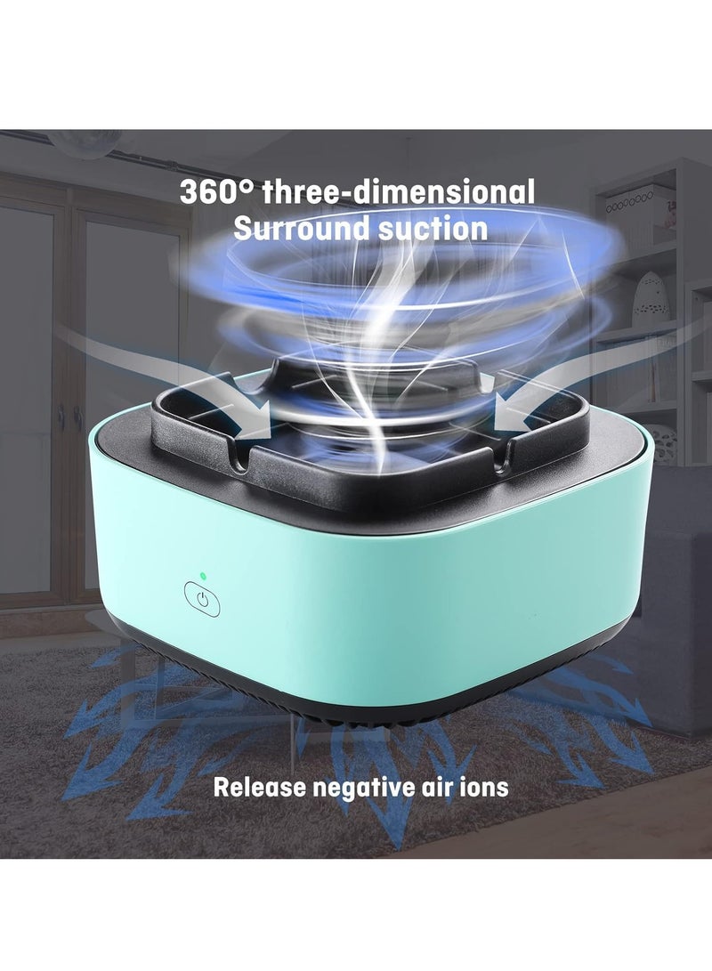 SOLARAE Smokeless Ashtrays for Car Indoor, 2 in 1 Air Purifier Multifunctional Negative Ion Air Fresher for Home,Office, Outdoor Green - Image 2