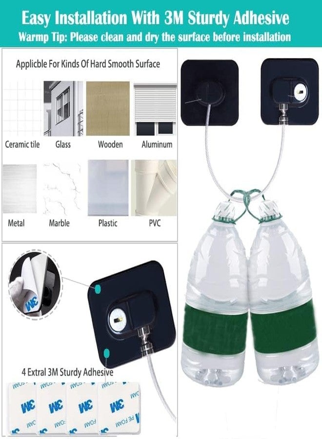 Feinerman Child Proof Refrigerator Lock with Key, Freezer Door Safety Lock, Baby Proof Cabinet Restrictor Cable, Adhesive Cupboard Lock, Drawer Lock, Fridge Lock, Wardrobe Lock for Baby and Toddler - Image 5