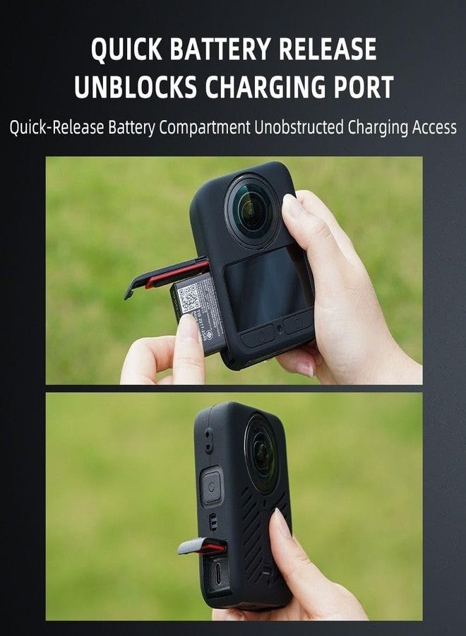 GetZget غطاء سيليكون من GetZget® متوافق مع كاميرا DJI Osmo 360، مزود بغطاء للعدسة وواقي من الخدوش. - Image 2