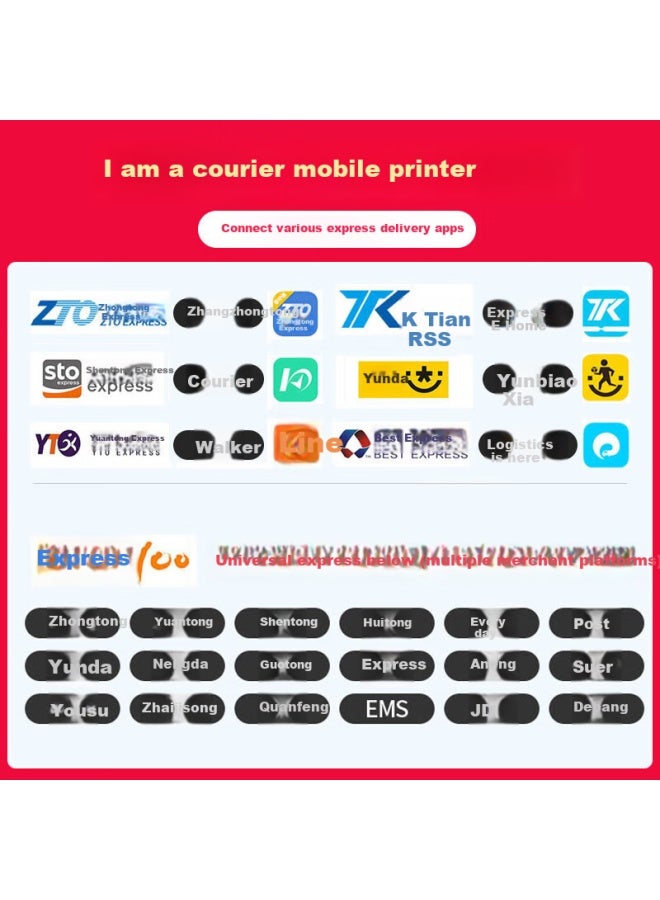Hprt A300l Courier Portable Warehouse Label Pickup Code Mobile Bluetooth Universal Thermal Printer, Roundabout Mom's Station Rabbit Joy Face Single Express Delivery Printing Machine - Image 2
