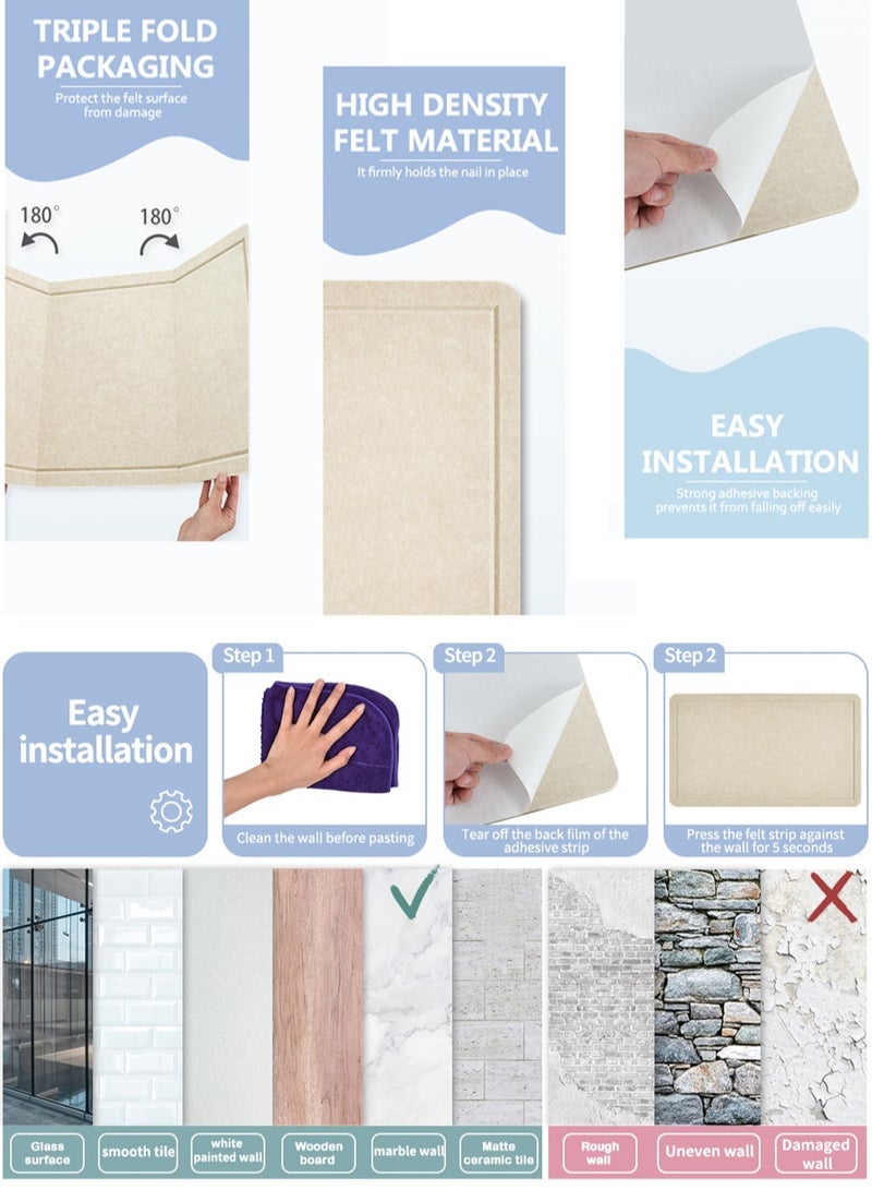 Felt Bulletin Board Notice Board with Push Pins for Paste Notes Photos Schedules Decorative Picture Framed Display Board for School Home Kitchen & Office Walls (Grey 120 * 180cm)