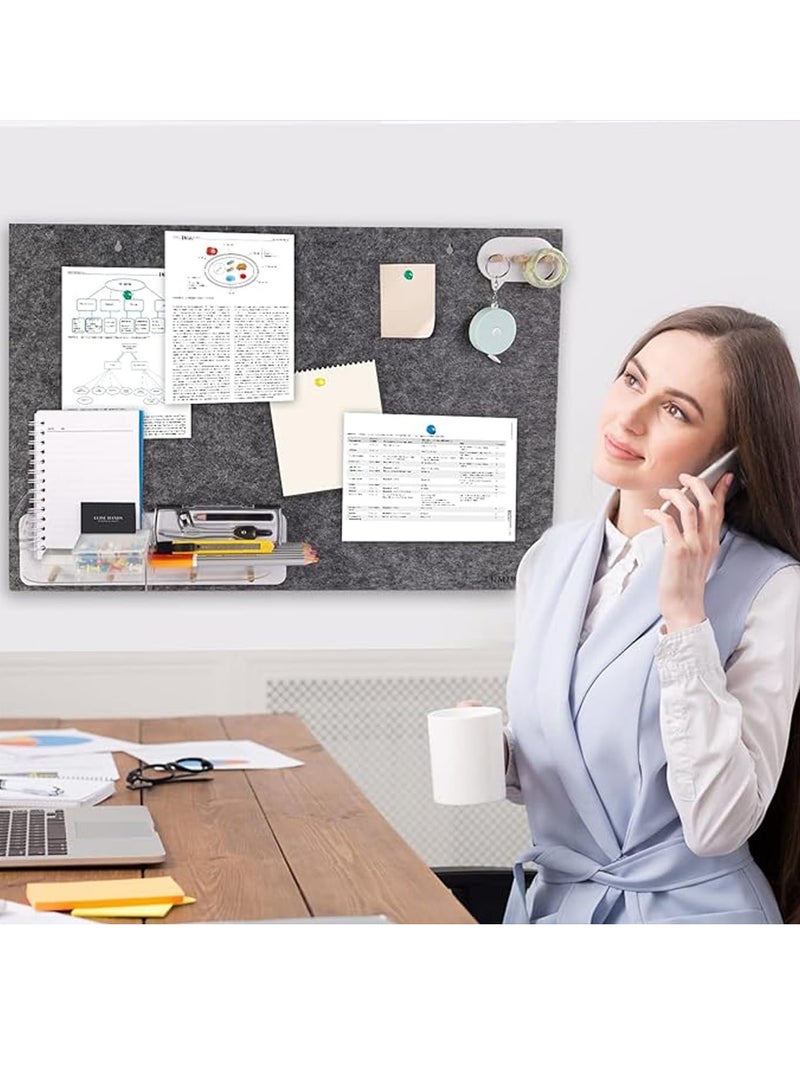 Felt Bulletin Board Notice Board with Push Pins for Paste Notes Photos Schedules Decorative Picture Framed Display Board for School Home Kitchen & Office Walls (Grey 120 * 180cm)